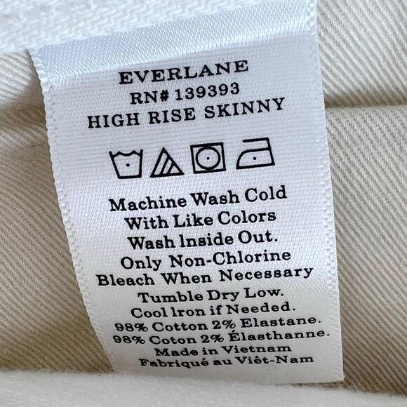 NEW Everlane The High Rise Skinny Jean White 27 Regular - Picture 9 of 9